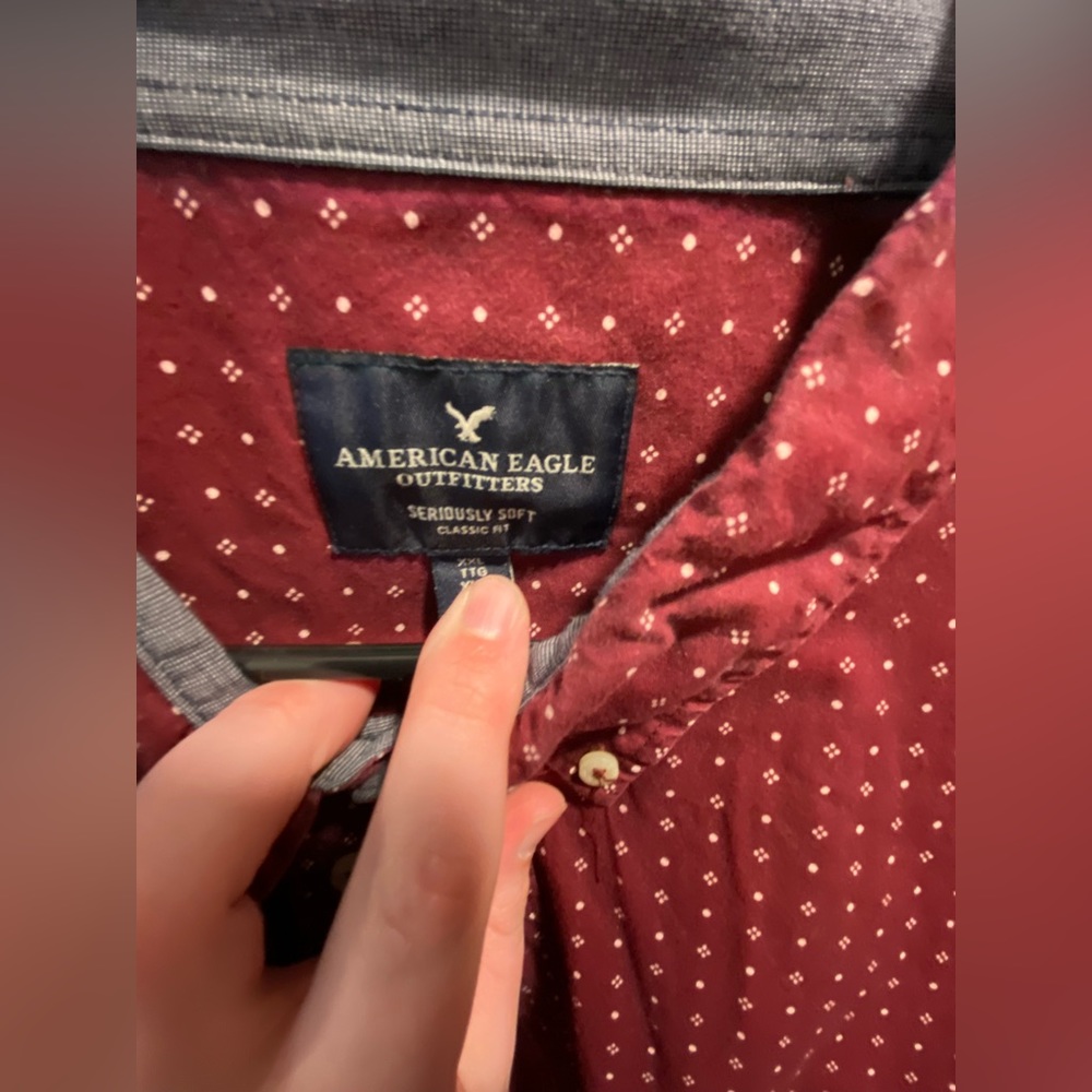 2X long sleeve maroon AE shirt
